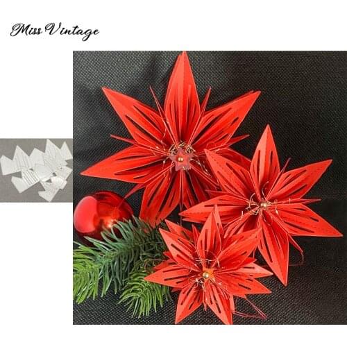 Miss Vintage 3D Folded Flower Star Metal Cutting Dies Making Scrapbook Stencil Embossing Template Crafts DIY Die Cut