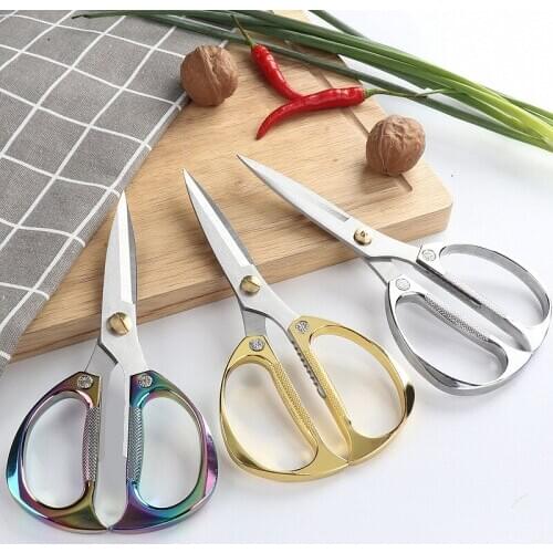 Multifunctional stainless steel scissors household kitchen all alloy scissors suitable for chicken, fish and vegetables