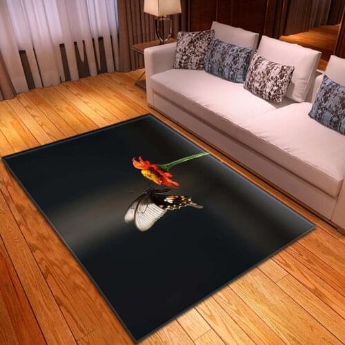 Fashion Nordic 3D cartoon butterfly carpet baby crawling area carpet childrens play mat soft flannel bedroom carpet