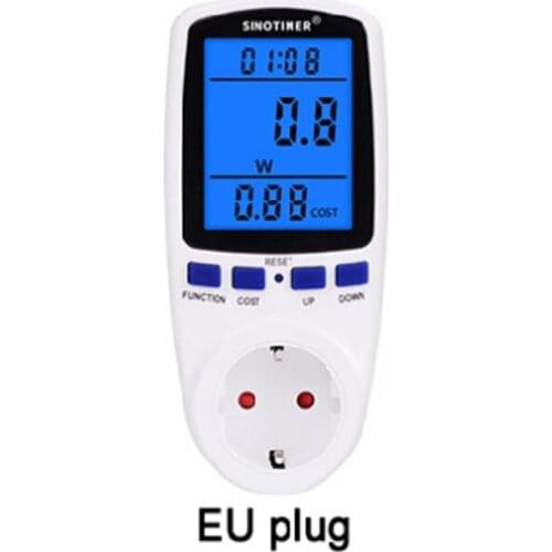 Power Meter Plug Digital LCD Display 7 Display Mode Wattmeter Energy Consumption Monitor Home Electricity Usage Analyzer