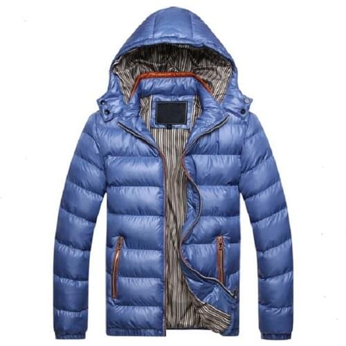 Mens Winter Jacket Solid Slim Fit Cotton Padded Windproof Warm Coats Men Spring Autumn Outwear Jackets Tops Size Plus 4XL 5XL