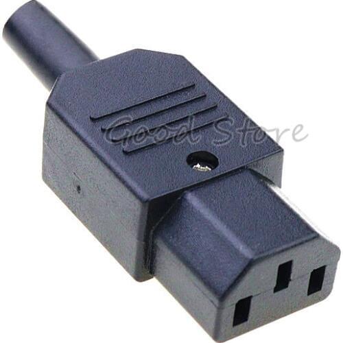 New Wholesale Price Black IEC 320 C13 Female Plug Rewirable Power Connector 3pin Socket 10A /250V