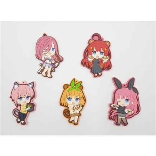 The Quintessential Quintuplets Anime keychain Rubber strap/mobile phone strap Keyring Number
