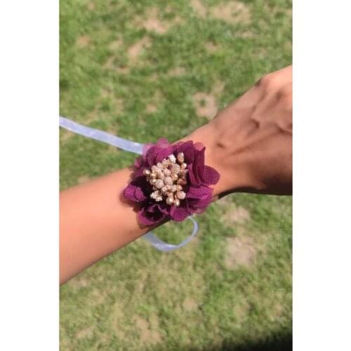 OnidanceDaisy Will Cemre Bridesmaid Wristband-Burgundy-Bridal/Engagement/Wedding/Accessory хна для мехенди henna bride veil welon