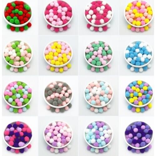 Mixed color Pompones 15mm Plush Ball DIY Craft Soft Pompom Para Artesanato Children Toys Wedding Home Decor Accessories 144pcs