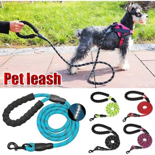 Traction rope Reflective Durable Dog Leash Collar Strengthen Traction Harness Nylon Dog Leash Pet Supplies Round Rope