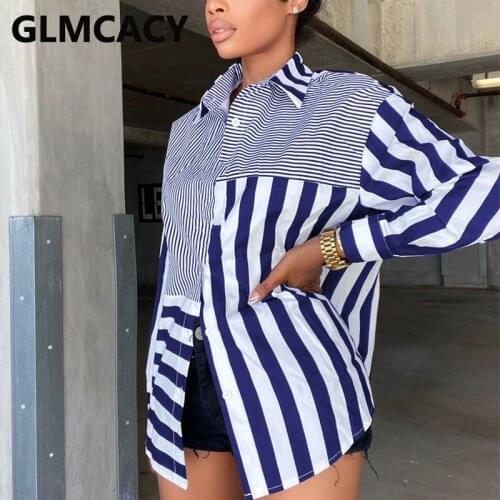 Long Sleeve Casual Striped Button Down Shirt Mini Dress