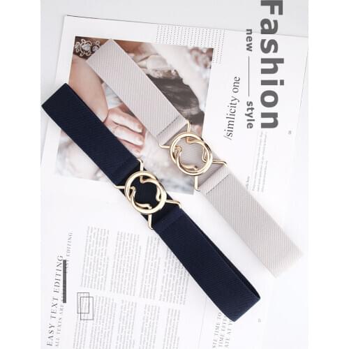 71cm Female Fashion Belt Waist Elastic Band Geometric Buckle Clothing Sweater Coat Decoration Belts for Women Girl Girdle Gift