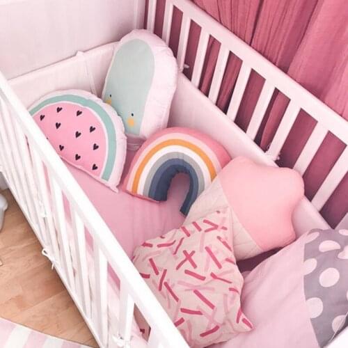 Rainbow Bridge Arch U Shape Neck Pillow Toy Kids Playroom Stuffed Multicolor Sleeping Cushion for Sofa Chairs Home Office Bedro