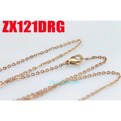 Rrose golden color stainless steel necklace 1.5mm fashion cross chain Jewelry women lady fashion chains 10pcs-500pcs ZX121DRG