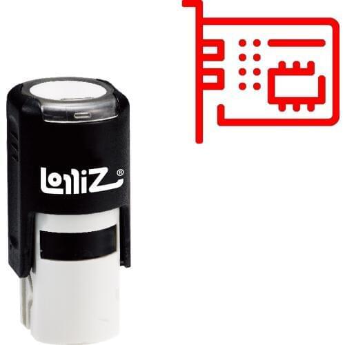 LolliZ Motherboard Self-Inking Rubber Stamp - Modern Symbol Series