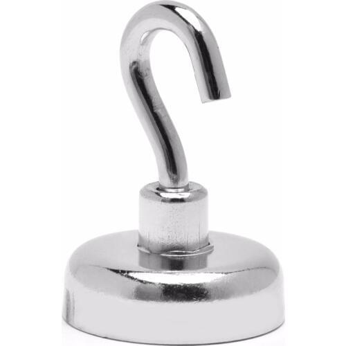 20PCS D25mm strong neodymium magnetic hook with vertical pull force 25KG E25mm