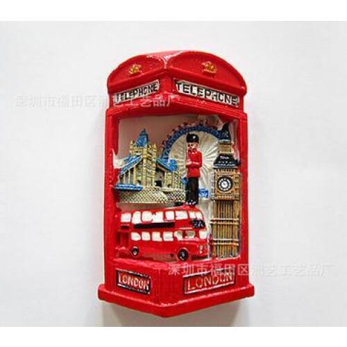 London, England telephone booth Features Travel fridge stickers