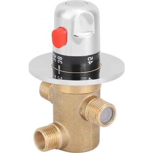 Shower Thermostatic Valve 3 Way Brass Thermostatic Mixing Valve Faucet Temperature Mixer Control Valve Water Heater Parts