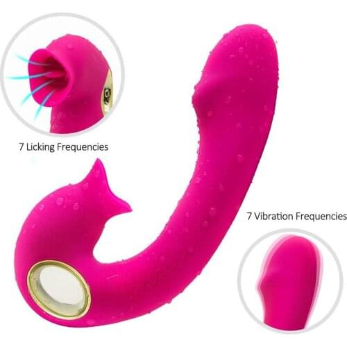 Tongue Vibrator Nipple Sucker Licking Toy G Spot Clit Sucker Clitoris Vibrator Dildo With Tongue Suction Oral Sex Toys For Adult