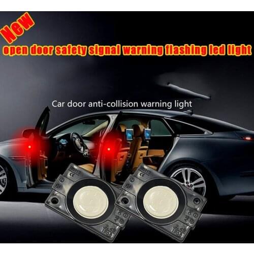 WTS 4pcs car cob light string open door safety signal warning flashing led lamp waterproof safe warning bulb white red yellow