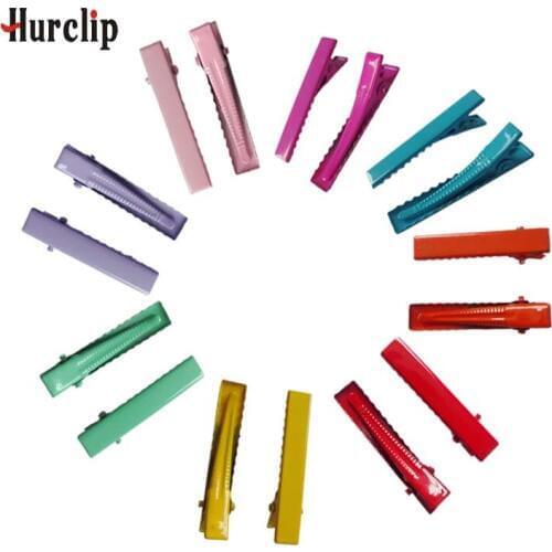 100 mix color Flat Alligator jaw Hair Clips Base Barrette Finding headwear accessories hairpin 4.2cm