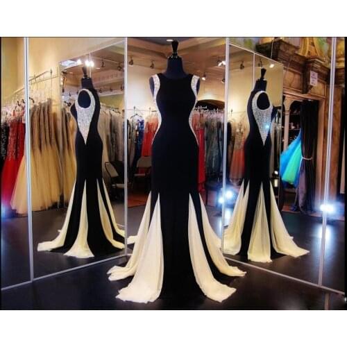 Crystal Custom Made Mermaid Long Evening Vestido Longo Women Party Celebrity Gown Make Robe De Soiree mother of the bride dress