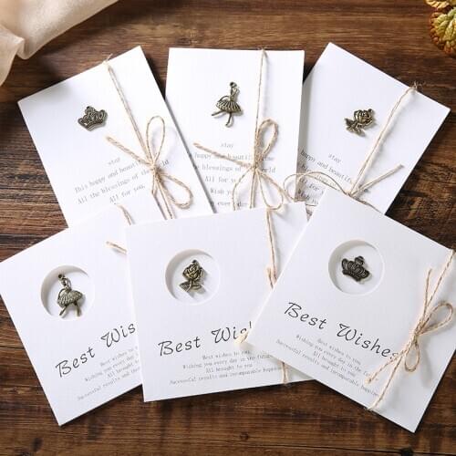 1pcs Birthday card small card custom blessing creative handmade Thanksgiving wind writing card