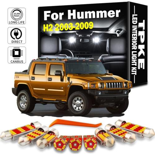 TPKE 15X Xenon White Led Interior Bulbs Light Package Kit For 2003-2009 Hummer H2 Dome Map Dome Trunk License Plate Light
