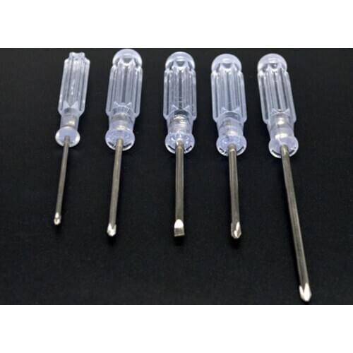 5Pcs Mini Screwdriver Computer Repair Tool Transparent Slotted Screwdriver