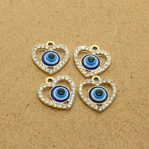 5pcs Vintage Evil Eye Love Heart Earring Charms Turkey Hollow Demon Eye Bracelet Clavicle Necklace Pendant DIY Jewelry Accessory