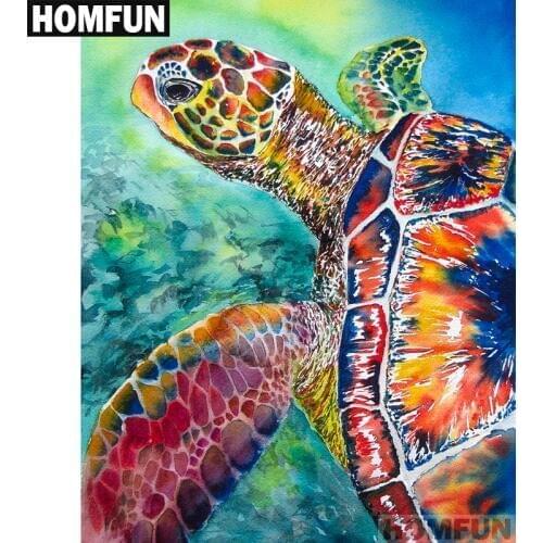 HOMFUN Full Square/Round Drill 5D DIY Diamond Painting "Color sea turtle" Embroidery Cross Stitch 5D Home Decor Gift A01330