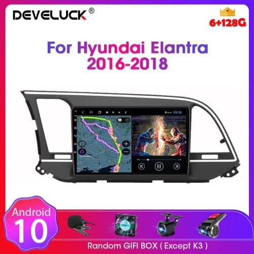 For Hyundai Elantra 6 2016-2018 Android 2 Din Car Radio Multimedia Video Player Navigation DSP 4G Split Screen DVD stereo audio