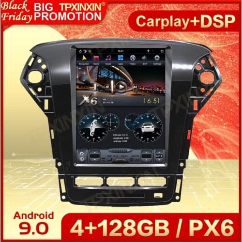 Carplay 2 Din Android 9 Tesla Screen Multimedia Stereo For Ford Mondeo MK4 2011 2012 2013 GPS Raido Viedo Audio Player Head Unit