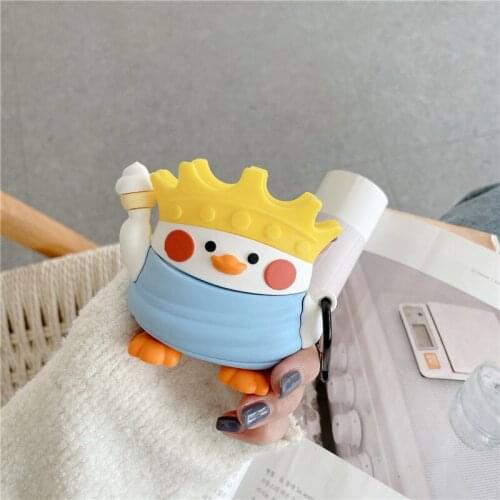 Earphone case holder for Apple airpods 1/23 generation protective sleeve pro Bluetooth headset shell Cartoon cute duck cover