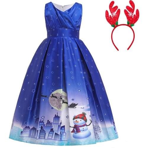 Long Summer Dress Christmas Halloween Cosplay Carnival Fancy Costume Vestido Children Birthday Party Princess Baby Girl Clothes