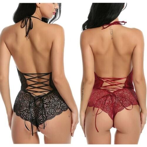 Women Sexy Lingerie Nightwear Underwear G String Lace Sling Sleepwear Teddies Bodysuits plus size