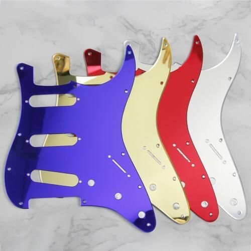 FLEOR 1PC Mirror Guitar Pickguard 11 Holes ST SSS Guitar Scratch Plate w/ Pickguard Screws for FD ST