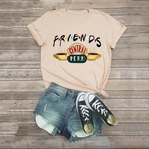 Fashion Summer Letters Print Tshirts for Women Round Neck Casual Short Sleeve Tees Tops Female Plus Size Friends T-shirt Clothes