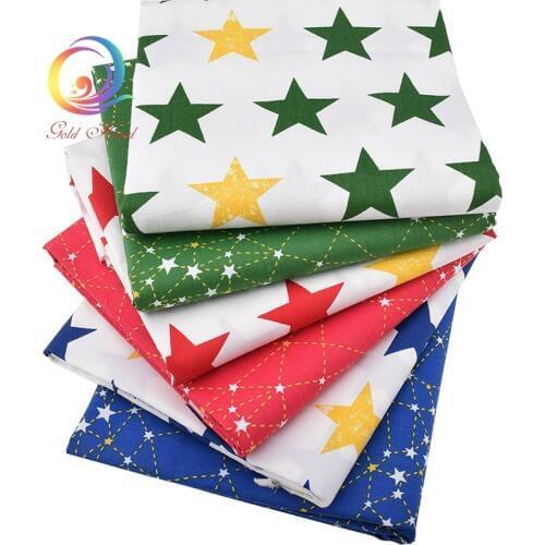 Haisen,Colored Stars,Cartoon Printed Twill Cotton Fabric,DIY Quilting Sewing For Baby&Child Sheet,Pillow,Cushion,Toys Material