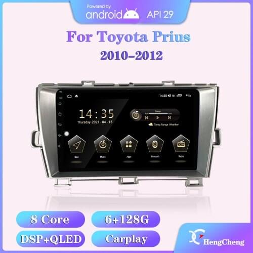 Hengcheng For Toyota Prius LHD RHD 2010-2012 Car Multimedia Video Player GPS Navigation Radio Android 6+128G Wireless Carplay
