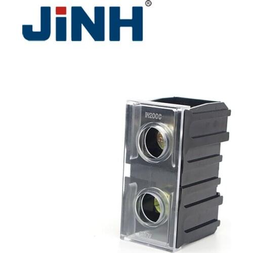 JINH Din Rail Terminal Blocks Transparent Electrical Terminal Block Plastic Screw Connector 90A