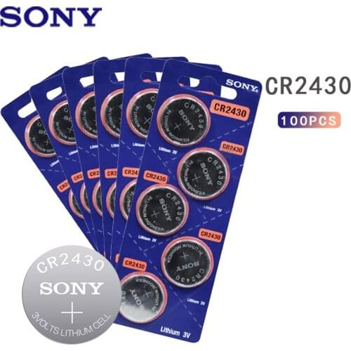 100PCS Sony 3V DL2430 BR2430 ECR2430 CR2430 Watch Button Coin Cells Lithium Battery Watch Batteries Piles Bouton