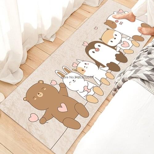 Ins Wind Cartoon Bedside Carpet Bedroom Room Girl Bay Window Bed Small Floor Mat Before Getting Out of Bed Machine Washable