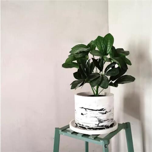 15cm Round Design Gardening Flower Pot Mold Cement Large Size Concrete Pot Planting Container Silicone Mold