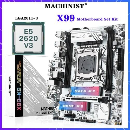 MACHINIST X99 Motherboard LGA 2011-3 Set Kit With Xeon E5 2620 V3 Processor Support 4*DDR4 2666MHz RAM M-ATX NVME M.2 SSD X99-K9
