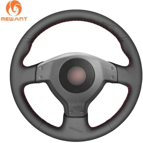 MEWANT Black Artificial Leather Steering Wheel Cover for Subaru Impreza WRX STI 2002 2003-2004