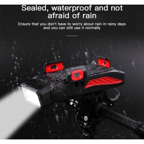 Multifunction 4-in-1 Bicycle Headlight Front Light Flashlight Lantern Lamp MTB Bicycle Bike Accessories Spare Parts Phone Holder