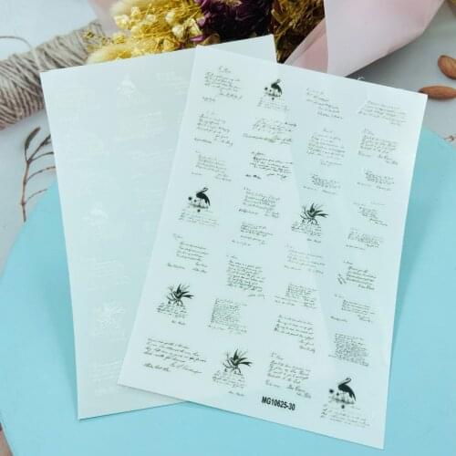 Fashion Hot Selling DIY Japanese Style Thin Light Traceless Nail Stickers Black& white English Letters Dry Nail Decals Manicure