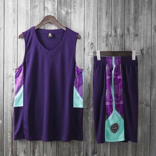 Men Basketball Jersey Sets Uniforms kits Male college Basketball tracksuits Cheap throwback basketball training jersey Shirt set