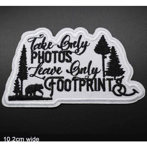 Leave Footprints Outdoor Iron on Full Embroidered Cloth Patch For Girls Boys Clothes Stickers Apparel Garment Accessories