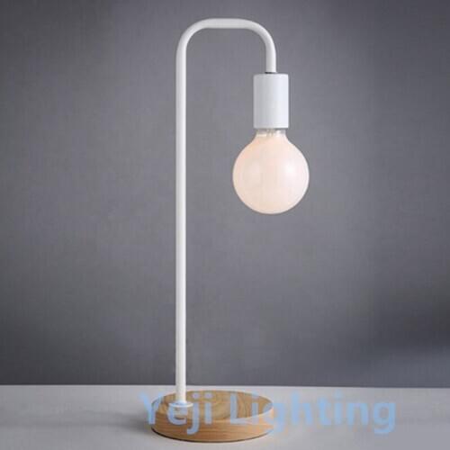 E27 loft Industrial Nightstand Lamp Desk Lamp Table Lamp with Wooden Base Vintage Bedside Book light for Living Room Bedroom