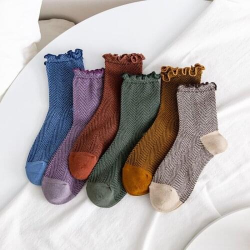 Women Socks 1 Pair New 2021 Autumn Cotton Socks Solid Color Cute Women Fashion Casual Wild Breathable Socks Women Korean Style