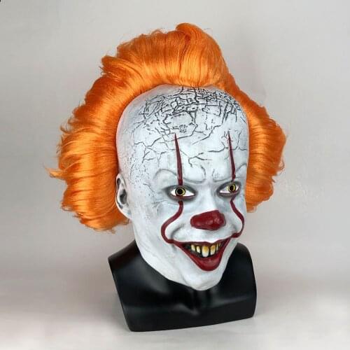 New Horror Pennywise Joker Mask Cosplay it chapter 2 Clown Latex Masks Halloween Costume Props Deluxe