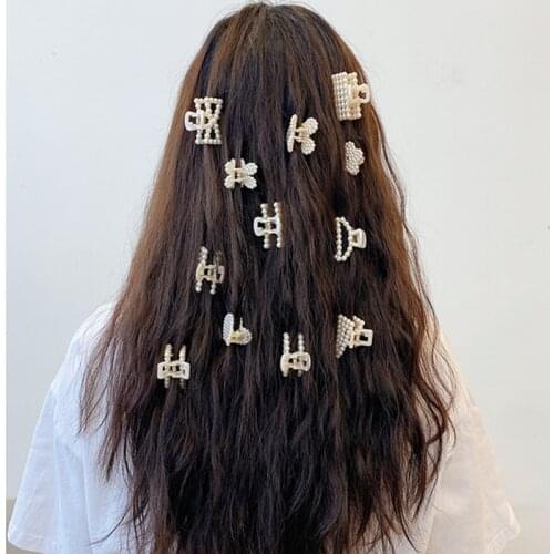 2021 New 16 Style Pearl Crab Claw Clip For Women Girls Charm Barrette Full Imitation Pearls Wedding Hair Accessories Jewelry